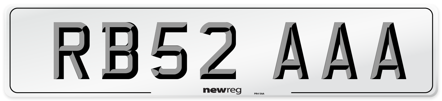 RB52 AAA Number Plate from New Reg